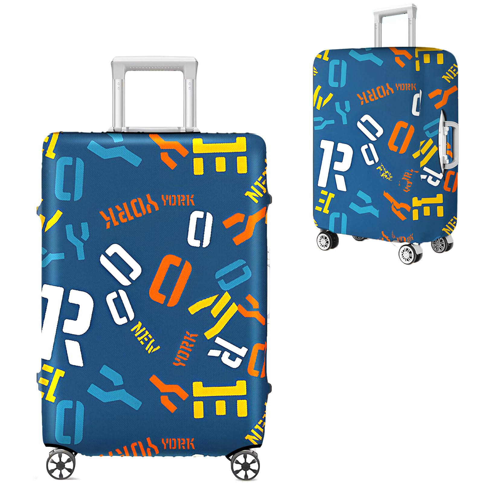 Travel Luggage Cover Thicker Spandex Suitcase Protector Elastic Washable Baggage Covers (S (for 19-20 inch luggage), Letter)