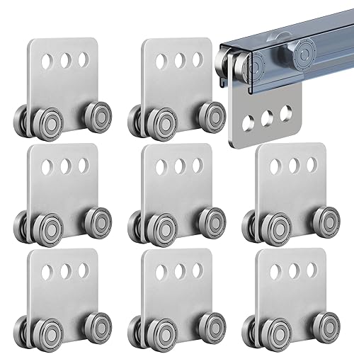 Miniatura 12 de 2 rodillos de montaje de carro de 6 ruedas para unistrut 1-5/8 pulgadas de ancho y todos los canales de puntal de 1-5/8 pulgadas o más alto