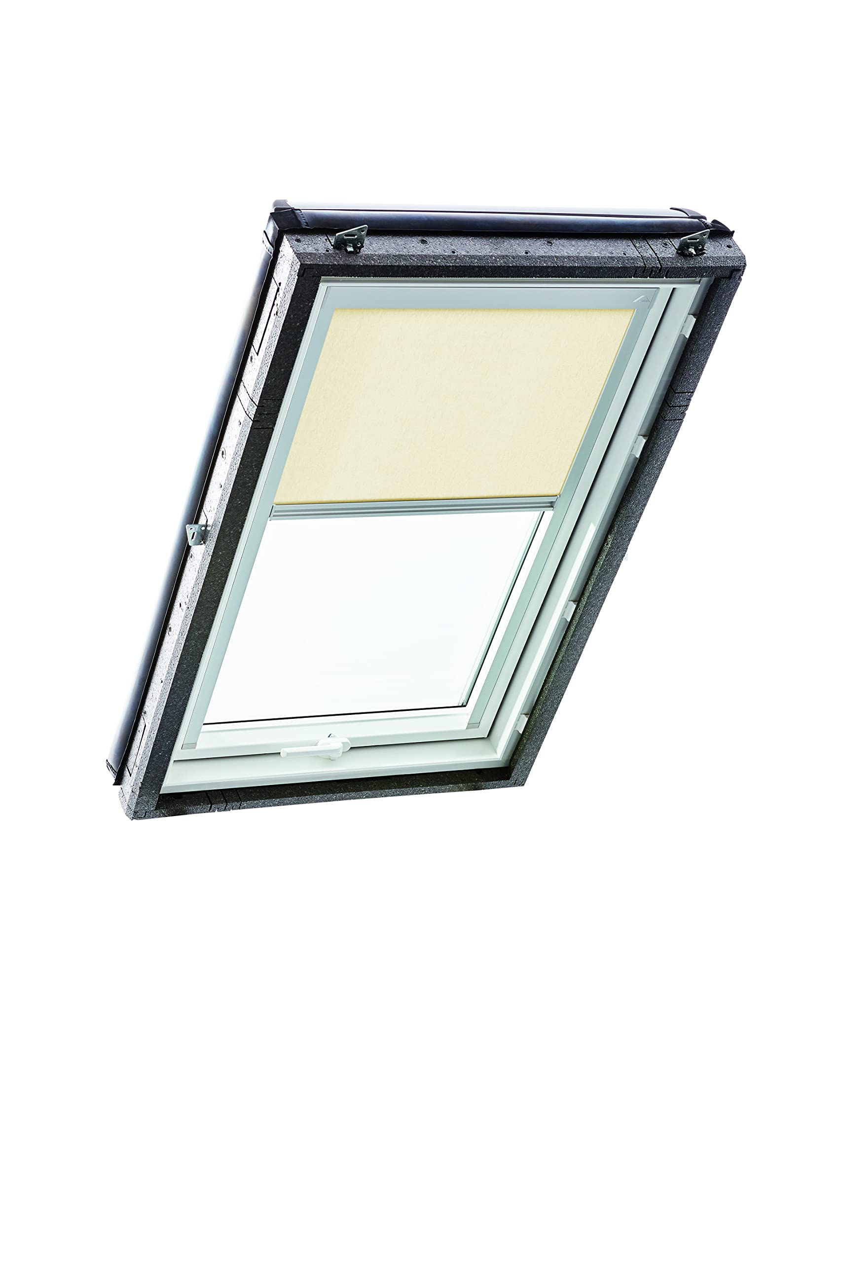 Original Roto Rollo Exclusiv ZRE für Roto Dachfenster - Führungsschiene Silber - Manuelle Bedienung - Tageslichtrollo Baureihe Designo R4/R7 und Classic 43/73 - Größe 054/078 | 05/07 - Farbe Beige