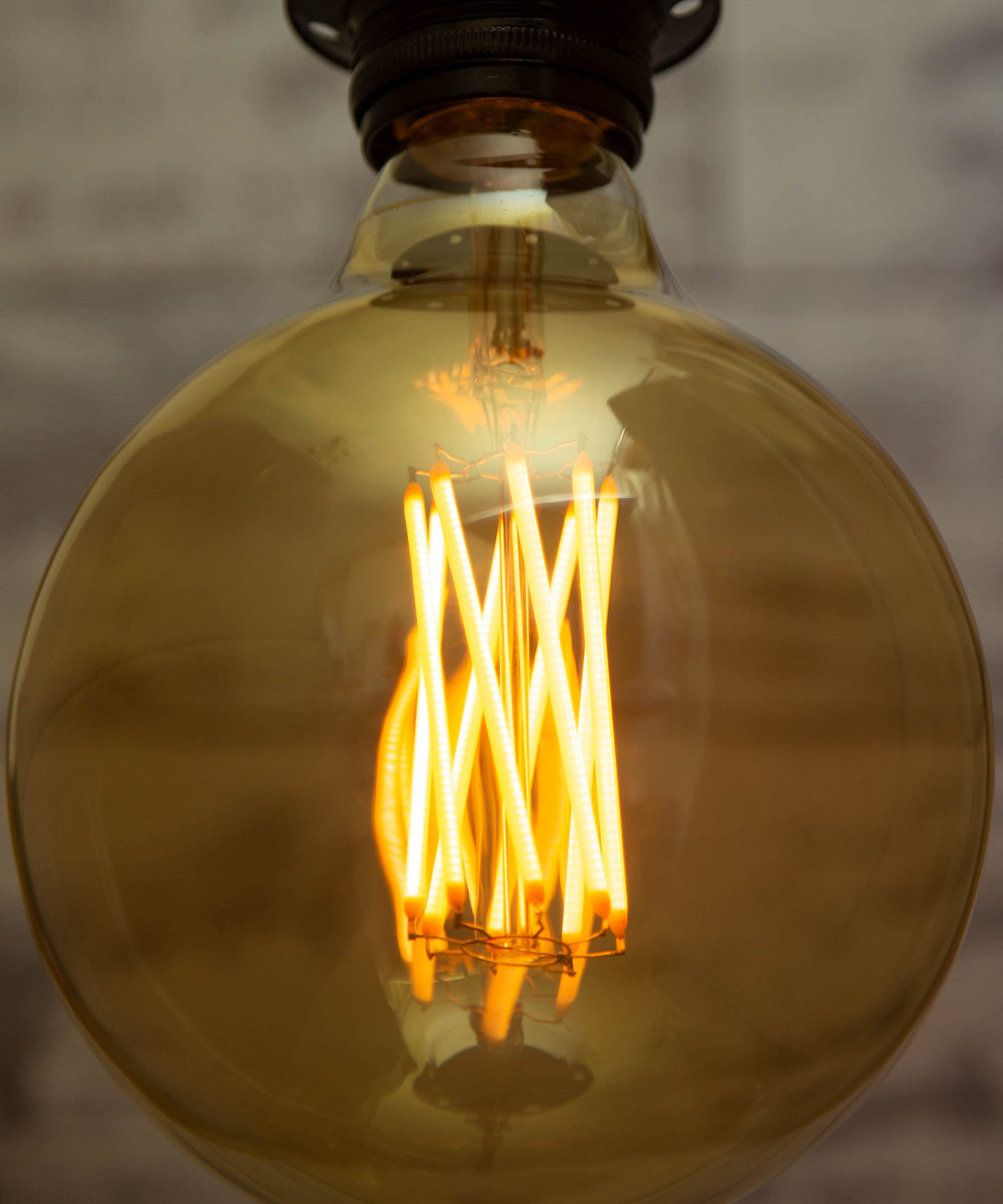 Globo LED E27 dimmerabile Edison filamento retrò lampadina dimensioni: grande G95, XL extra large G125 Ambra, 2200 K, 8 W, equivalente a 60 W, (W: 125 mm) (confezione da 1)