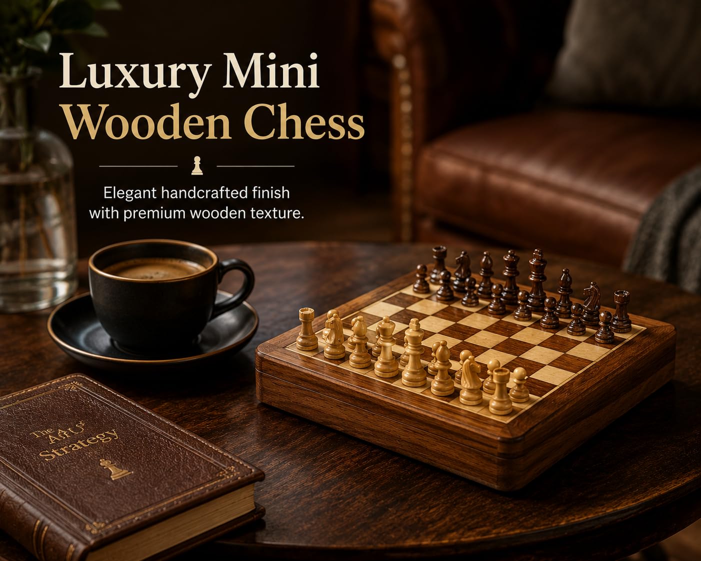Handgefertigtes, personalisiertes Luxus-Schach-Set für Herren, personalisiertes Geschenk, magnetisches Holzschach-Set, Reise-Schachspiele, Geburtstagsgeschenk, Schachgeschenk, 12,7