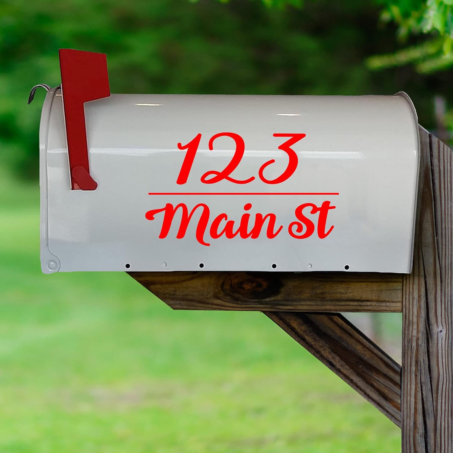 VWAQ Personalized Mailbox Address Decals Custom Mailbox Sticker Home Address - TTC21 (Red)