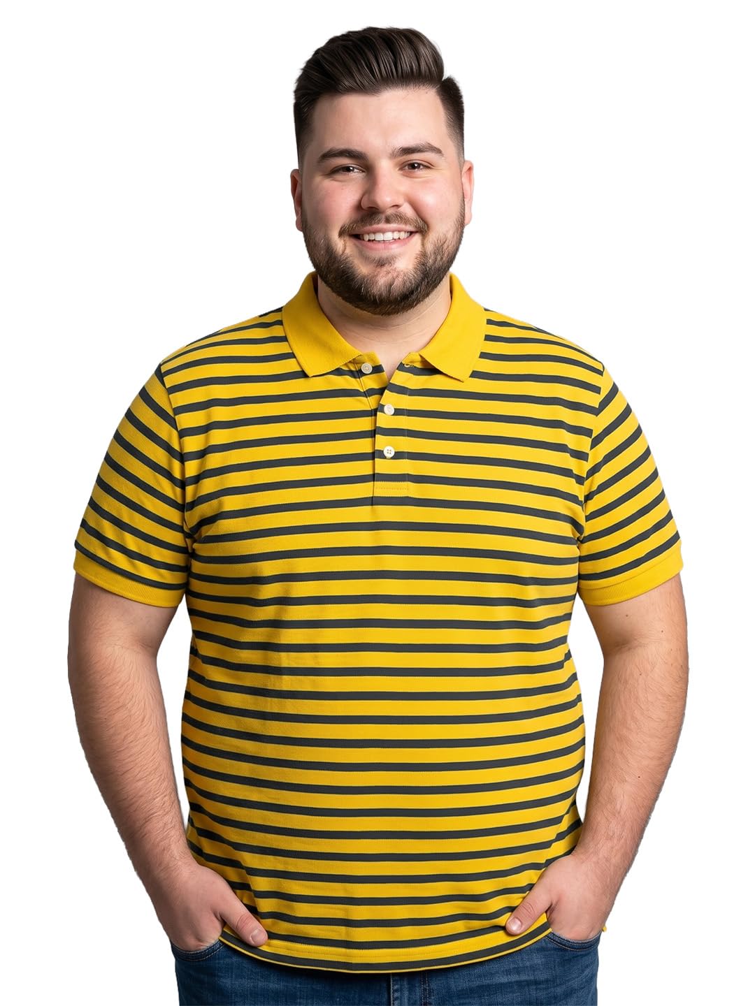 bigbanana Men Plus Size Striped Multi Half Sleeve Polo Tshirt-picture-23