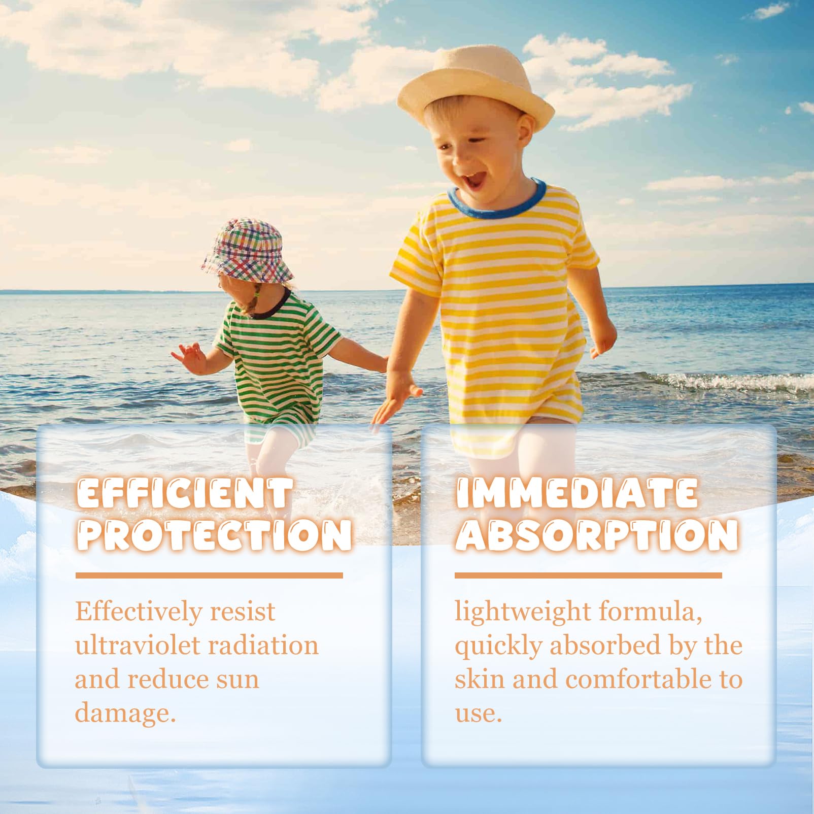 Pack de 2 Crèmes Solaires Enfants SPF 90+ - Haute Protection UV Visage & Corps, Texture Légère Non Grasse - Sans Microplastiques, Idéale Voyage et Sport - 2x40g