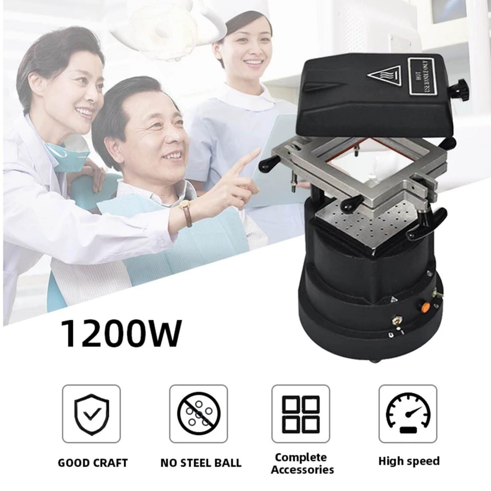 Macchina Per Stampaggio Sottovuoto Dentale Da 1200 W, Termoformatrice Dentale Automatica, Macchina Per Stampaggio Di Apparecchiature Da Laboratorio Odontoiatrico, Per Fogli Di Contenzione, Paradenti