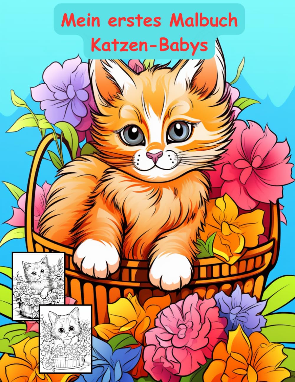 AUSZEIT Katzen-Babys im Korb -Malbuch für Erwachsene und Kinder -Entspannung und Stressabbau: ein magisches Ausmalbuch mit 50 ausgewählten Motiven ... atemberaubende Motive -Anti-Stress -Blumen