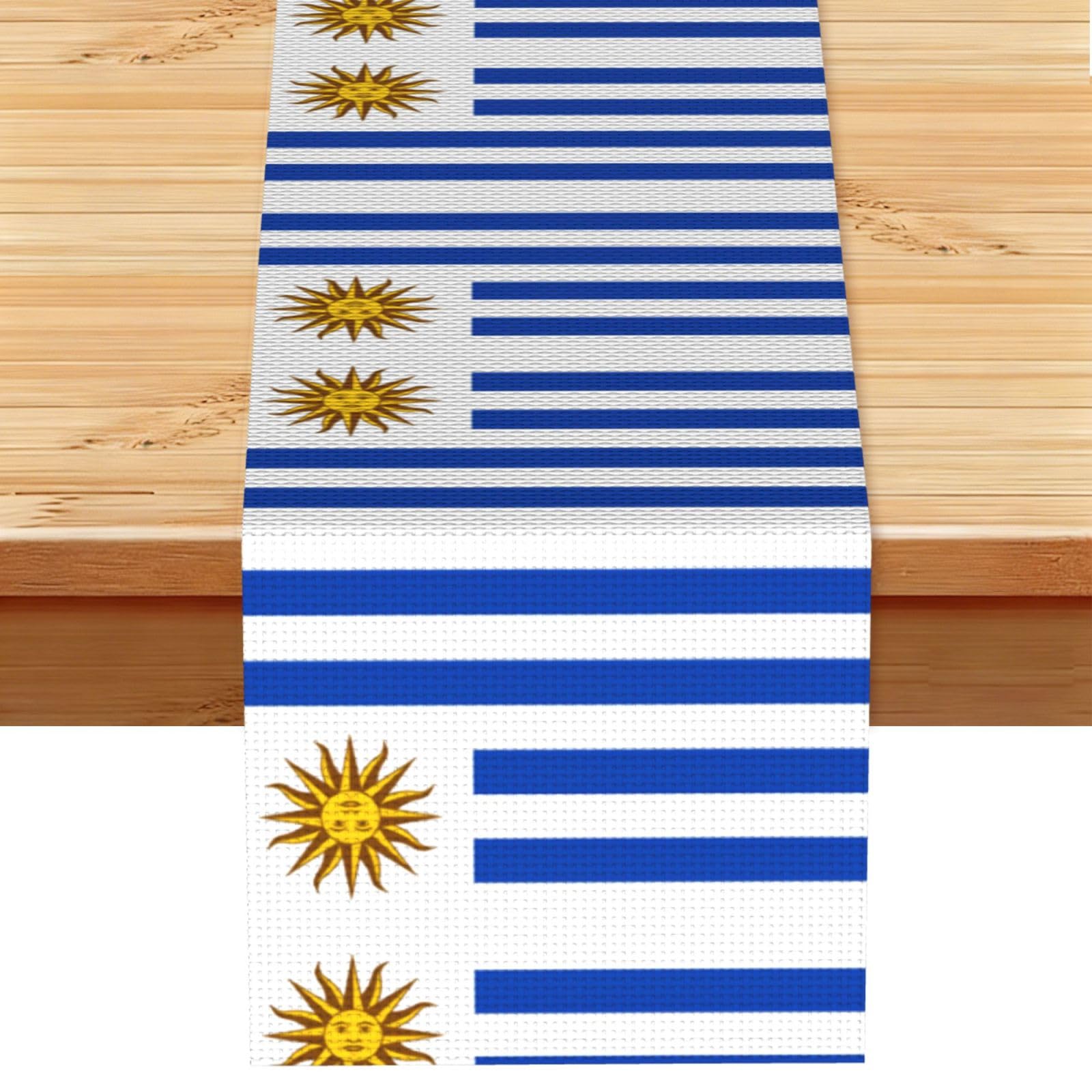 Hgiuydrd Flag Of Uruguay Print Table Runner World Cup-Themed Dining Table Decor For Coffee Dining Table And More
