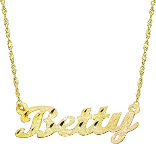 14K Solid Yellow Gold Personalized Custom Name Necklace (Script MT)