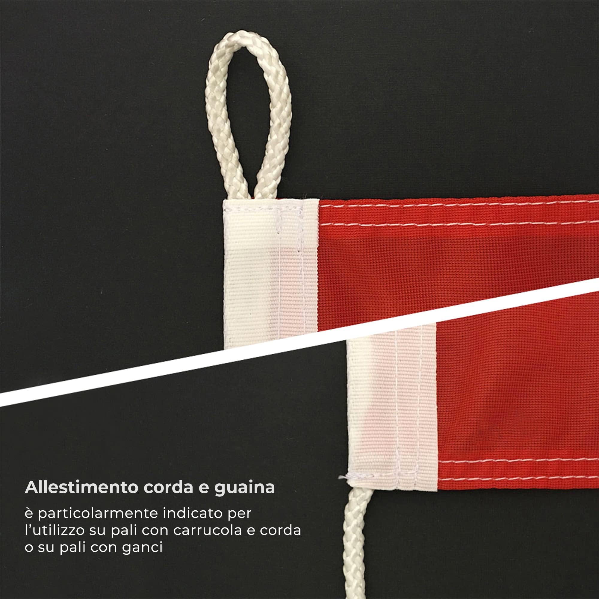 Bandiera Sardegna 200x300 cm in Poliestere Nautico Ignifugo 115 g/mq per Uso Interno ed Esterno con Finiture Professionali, Doppie Cuciture, Corda e Guaina, Colori Brillanti e Duraturi