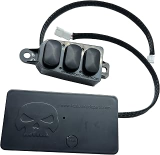 Aux Switch Panel Garage Door Opener Remote Compatible with 2014-2023 Harley Davidson Touring Models. Stock Look Button. Plug and Play (Compatible W/White Learn Button MyQ Branded Openers)