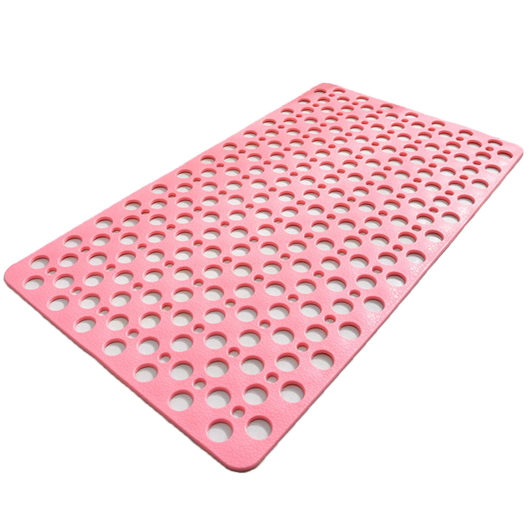 Bath Mat, Non Slip Shower Mat with Strong Suction Cups, Drain Holes and Secure Grip for Bathroom, Bath and Shower Use (Pink,53 * 53cm)