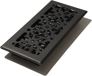 Decor Grates AGH410-BLK 4-Inch by 10-Inch Gothic Black Steel Floor Register - coolthings.us