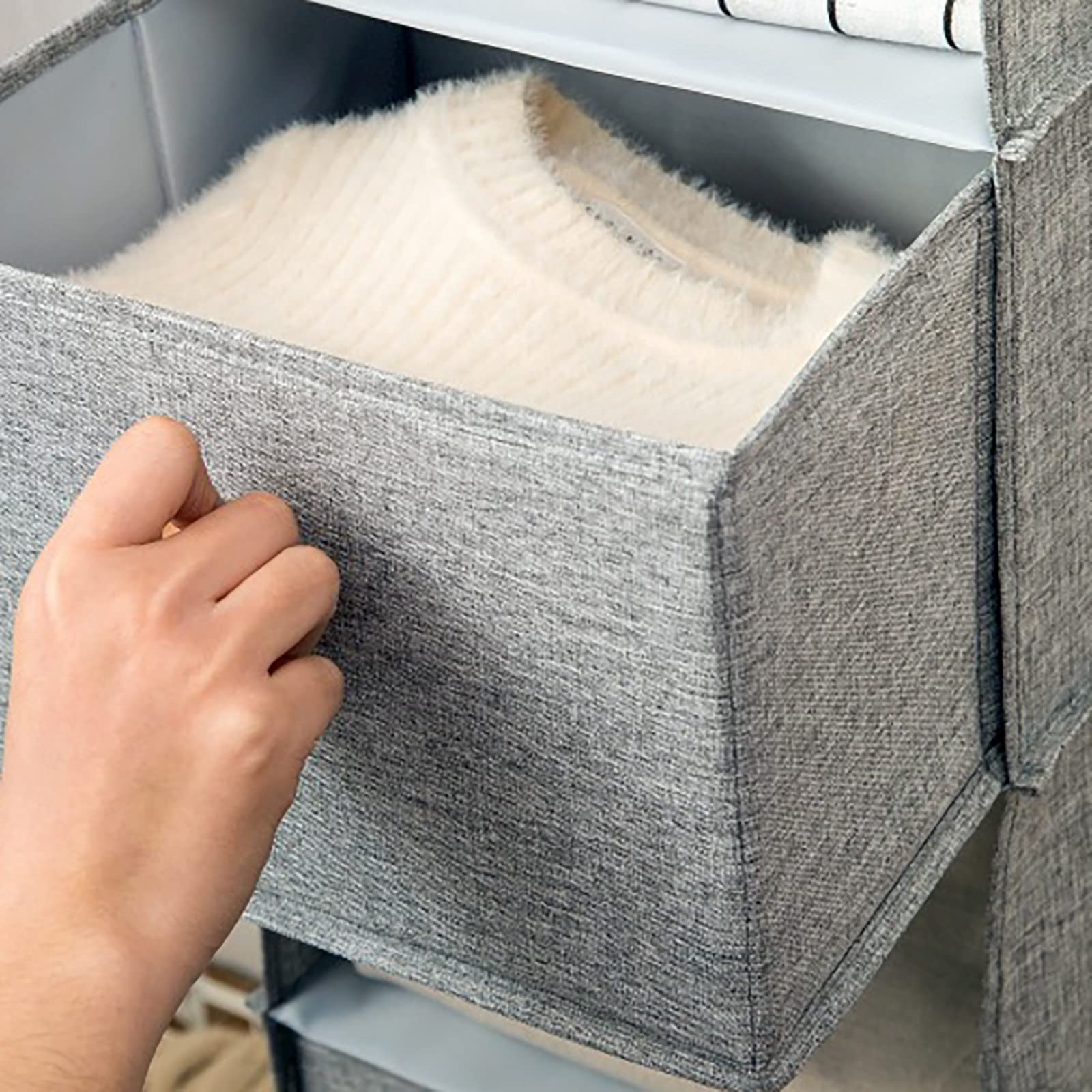 CHAMEEN - Armario colgante con 3 compartimentos espaciosos, estante colgante de tela para maximizar el espacio del armario, fácil instalación, ideal para ropa y accesorios rage