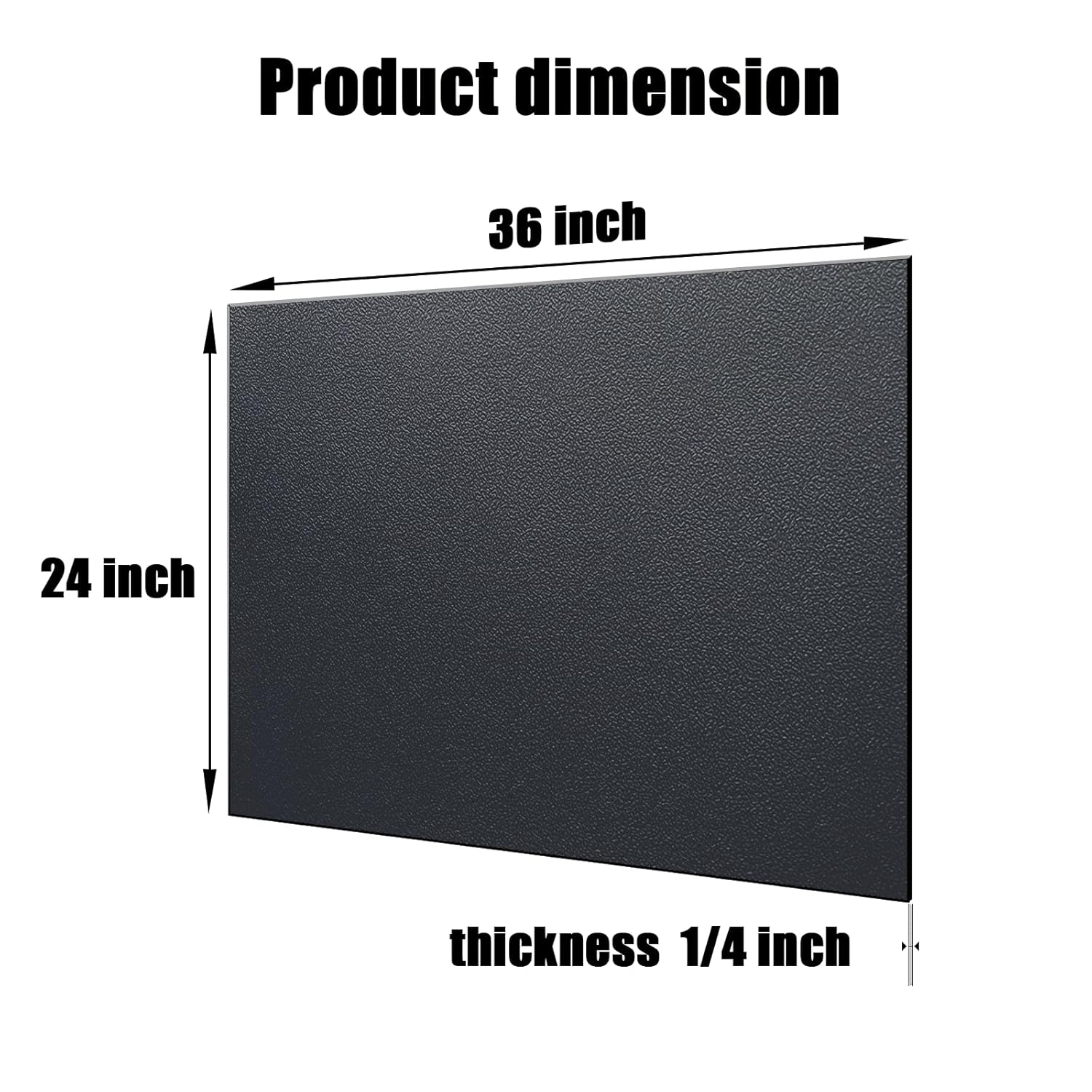 ABS Plastic Sheet 1/4 Inch Thick 24" x 36" (2-Pack),Two-Sided Heat Moldable Panel (Thermoplastic Textured Front & Smooth Back), Black Thermoform Board Great for DIY Projects, Decor, Handcrafts