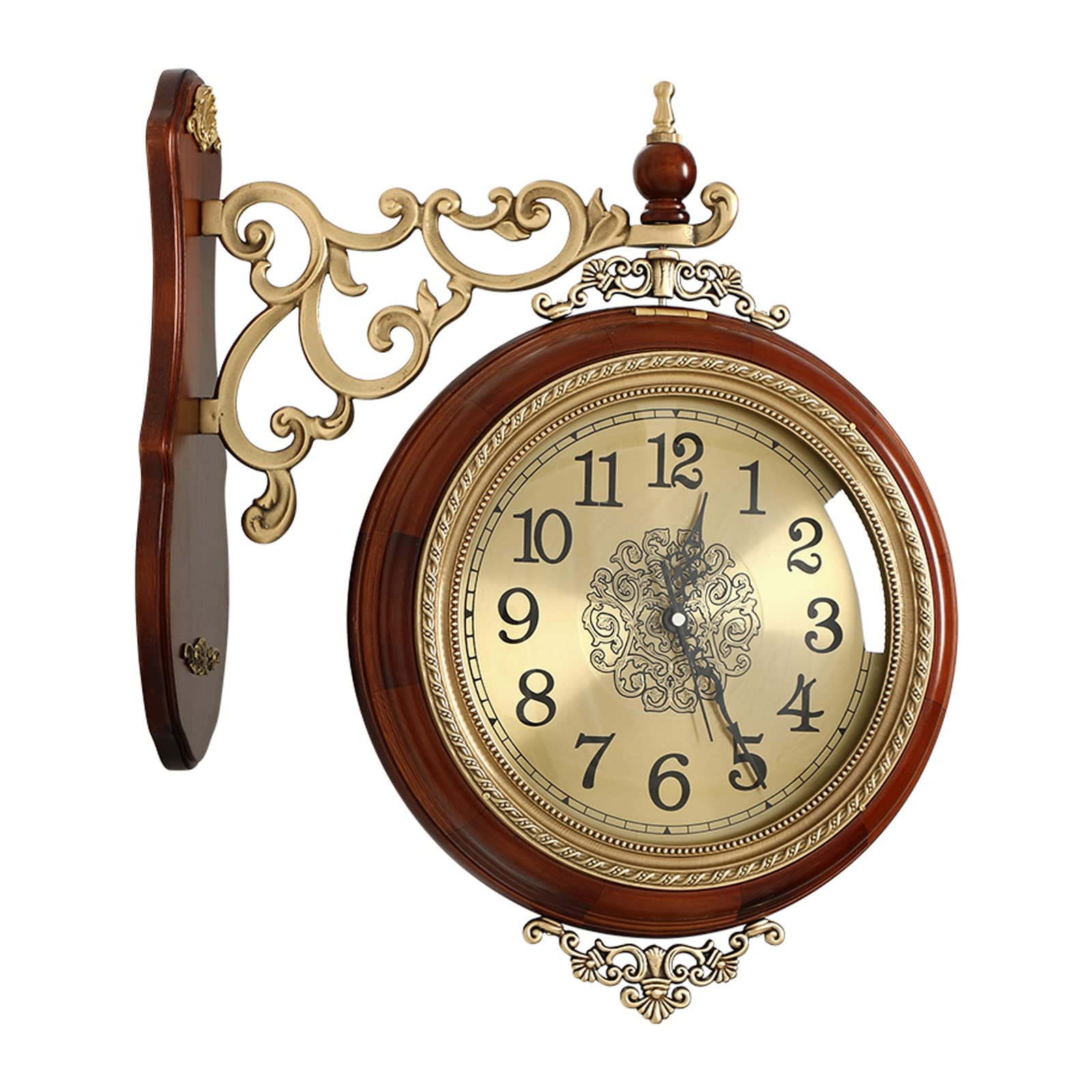 Amazon.com: saditesdk Vintage Wall Clock Double Sided, Brass Wall