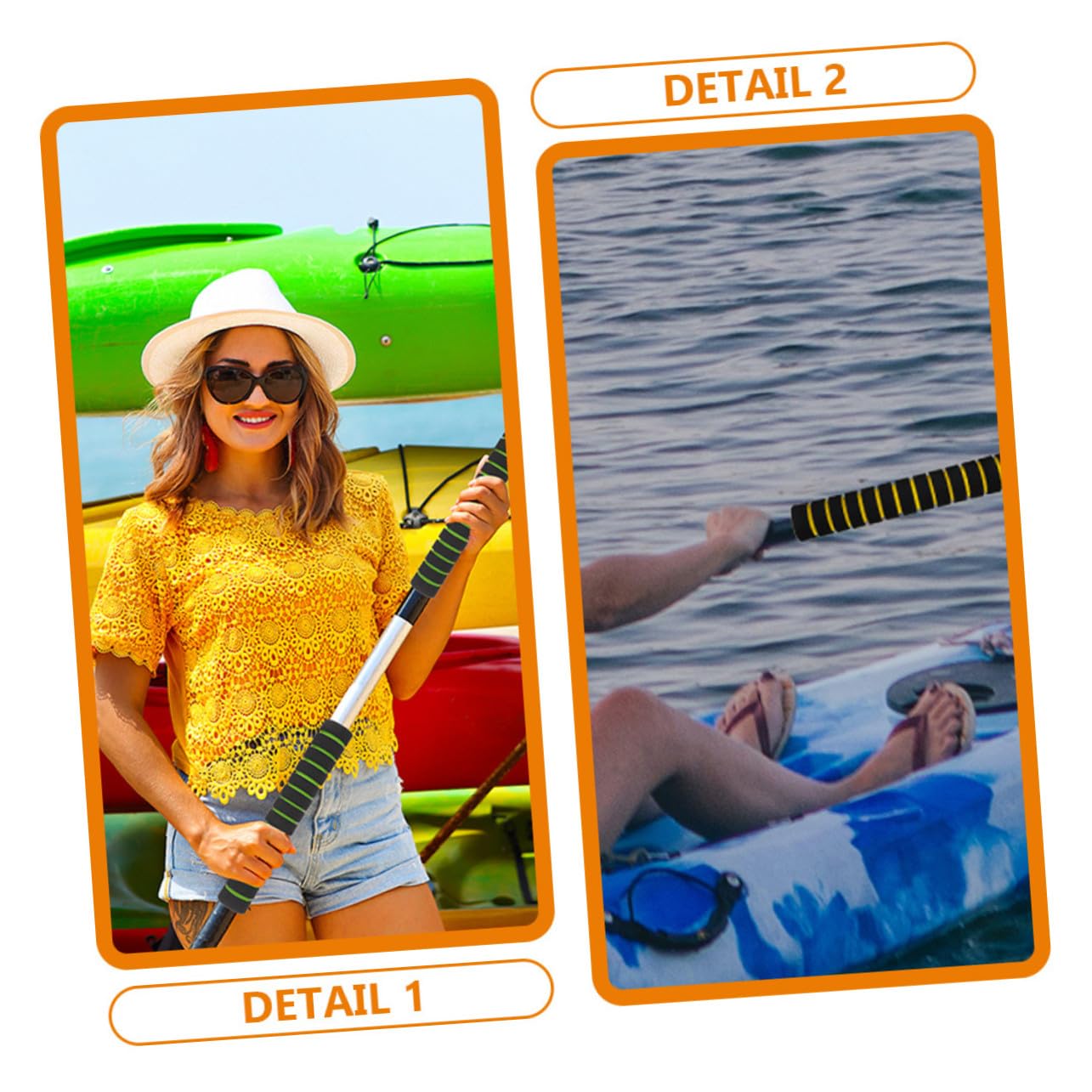 TOYANDONA 8 Paia Impugnature in Spugna per Pagaia da Kayak Coperture Portatili per Pagaia Impugnature Antiscivolo da Kayak Protezione per Mani
