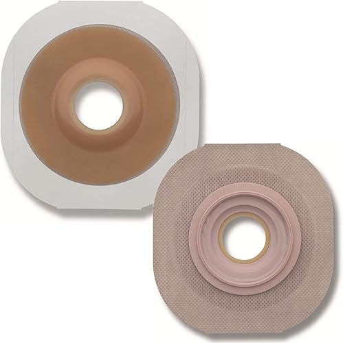 Cinta de barrera de colostomía precortada para uso extendido de 2-14 pulgadas con brida de código rojo hidrocoloide 1-14 Stoma, 14906 - Caja de 5