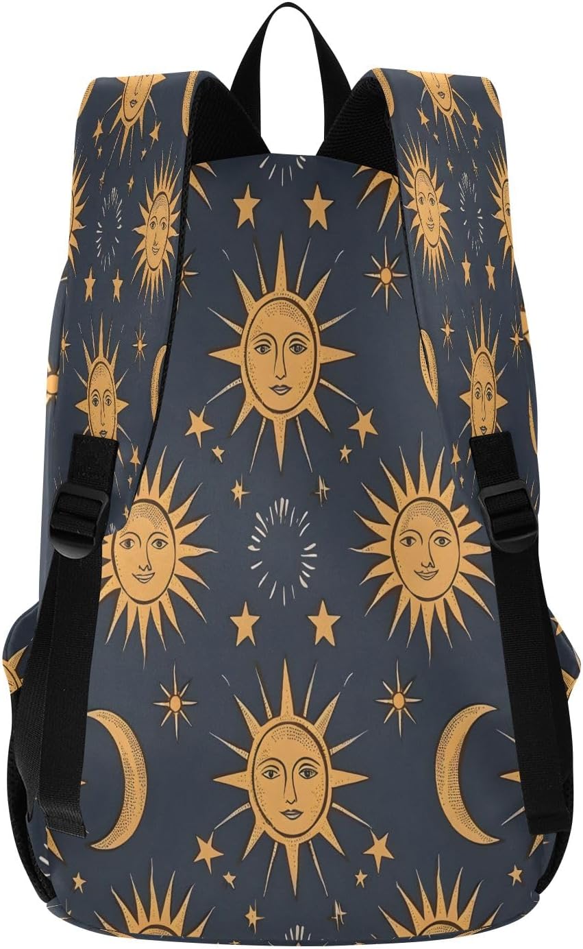 Sun Moon and Stars in A Seamless Pattern Design Travel Backpack for Women Men Laptop Backpack College Bookbag Large Capacity Computer Backpacks for Work Travel - Image 8