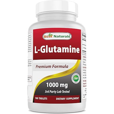 Best Naturals L-Glutamine 1000mg Fuel for Workout (Non-GMO) Tablets, 180 Count