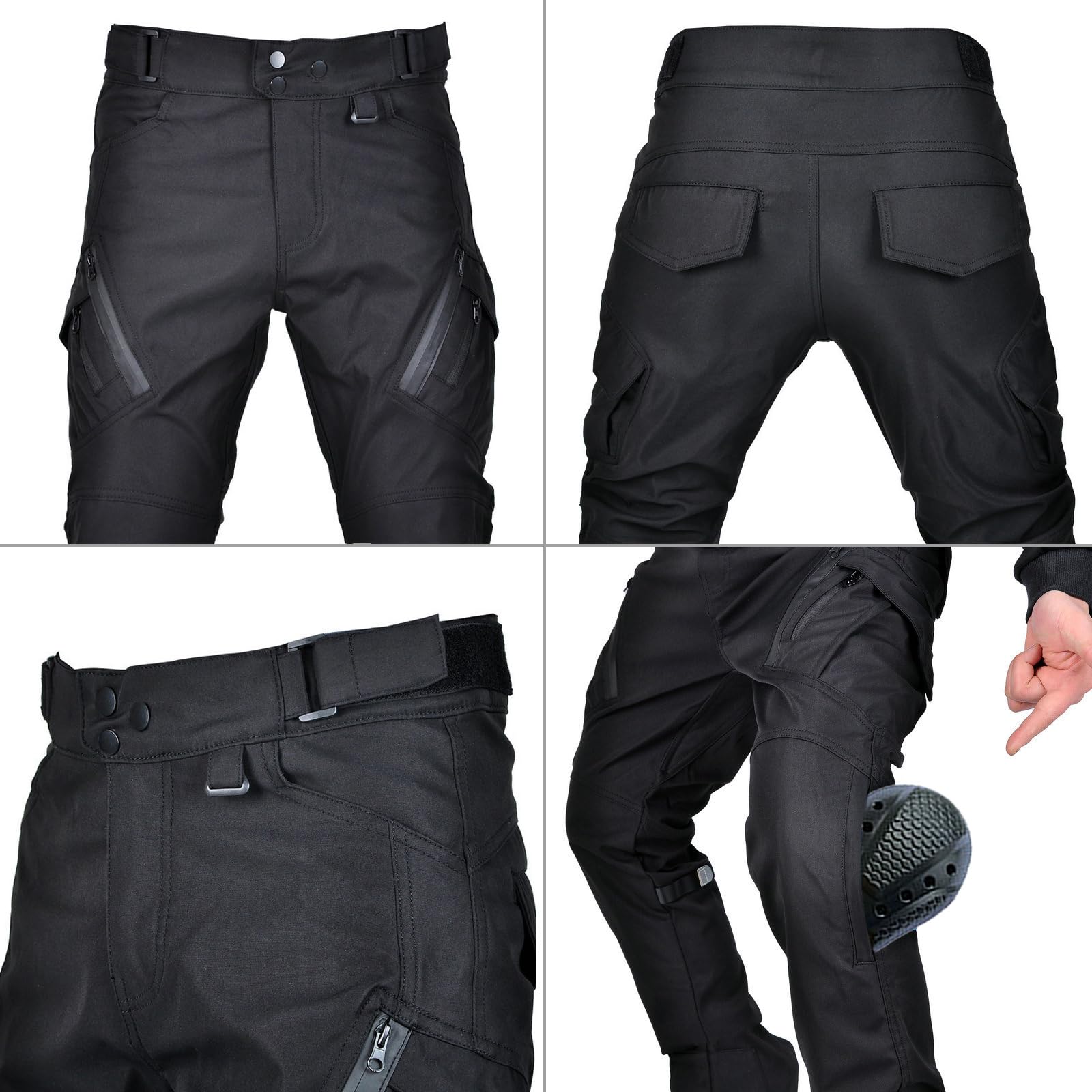 Pantalon Moto Femme Déperlant Coupe-Vent Respirant Taille Haute avec Poches d'Armure pour Motard Motocross Racing Conduite Tourisme