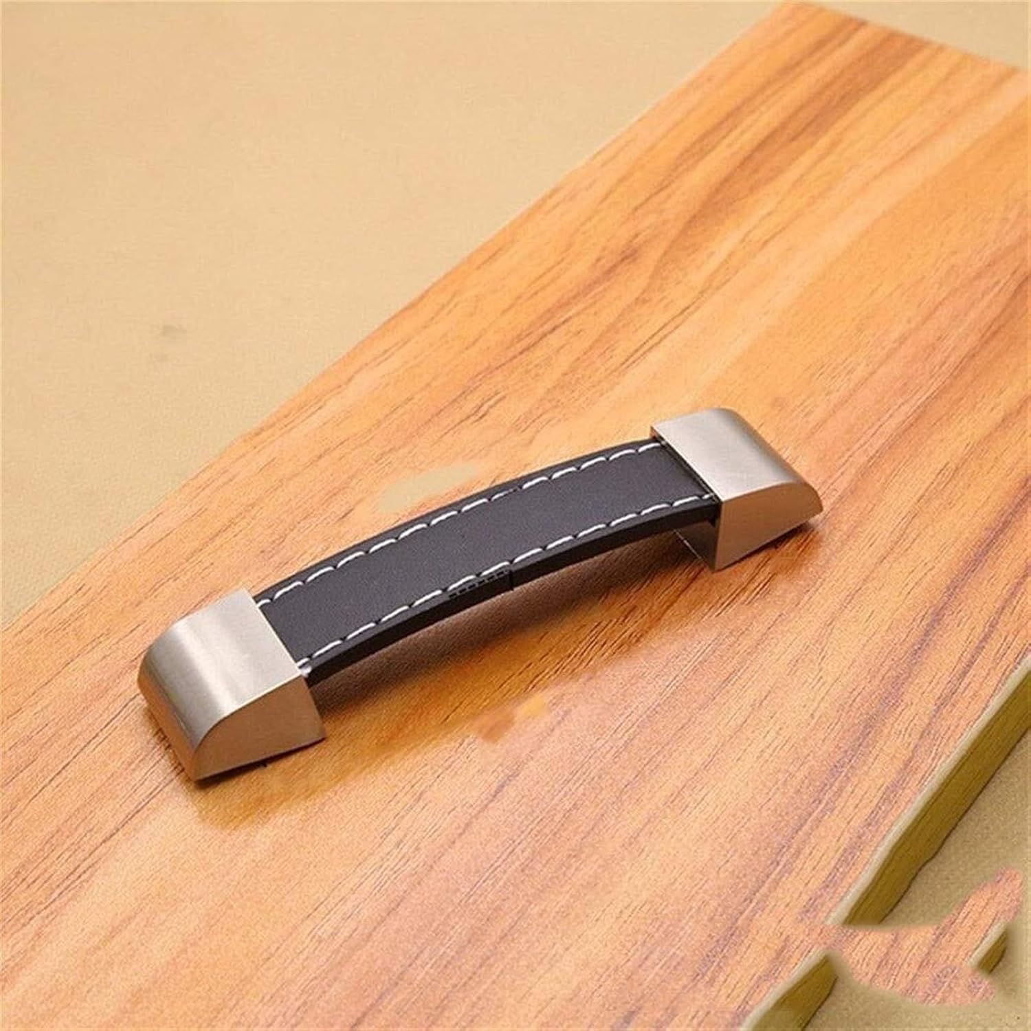 Handles, Zinc Alloy Leather Handles for Furniture Cabinet Knobs Chest Drawer Suitcase Handle and Pulls Black Brown Kitchen Handles ，Home Decoration Furniture Accessories(Color:Brown 192mm)