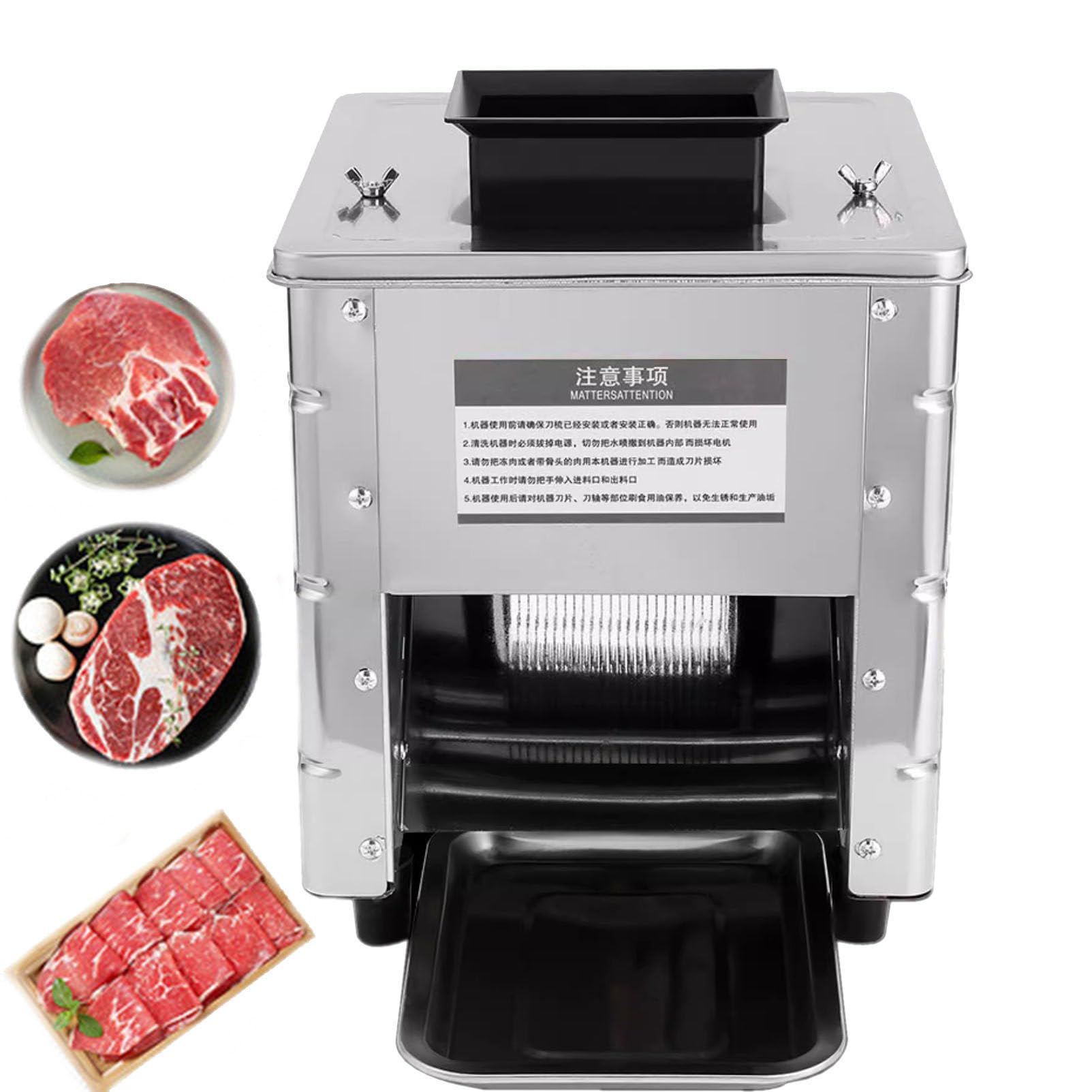 ASerZenith Electric Meat Cutter, High-Power 850W Commercial Meat Slicer & Shredder With Stainless Steel Blade For Efficient Food Preparation,3.5Mm