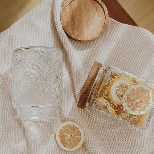 Miniatura 4 de Snminetal Tarro sellado de vidrio vintage para almacenamiento de cocina, recipientes de vidrio de cocina, con tapa de madera hermética para