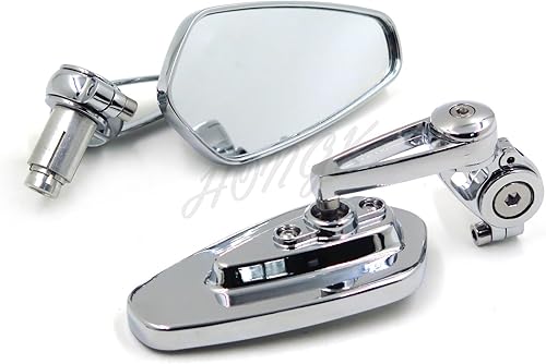 Miniatura 5 de HONGK- Universal motocicleta 1 "0.984 in Manillar extremo retrovisor lateral espejos CNC aluminio [B078YM7KZ1]