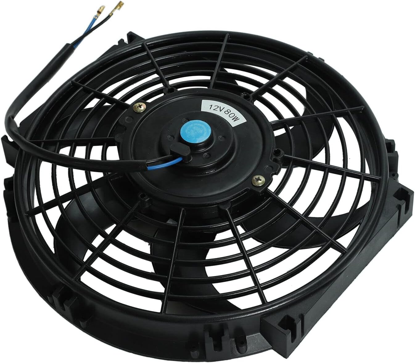 Universal 10 inch Black Slim Fan Push Pull Electric Radiator Cooling 12V 80W Mount Kit
