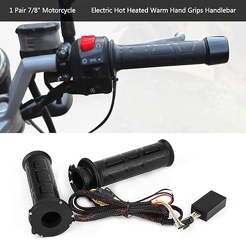 Miniatura 7 de Qiilu Empuñaduras eléctricas de mano calientes 1 par de 0866in 78 pulgadas de potencia ajustable 12W-24 W empuñaduras de mano eléctricas calentadas