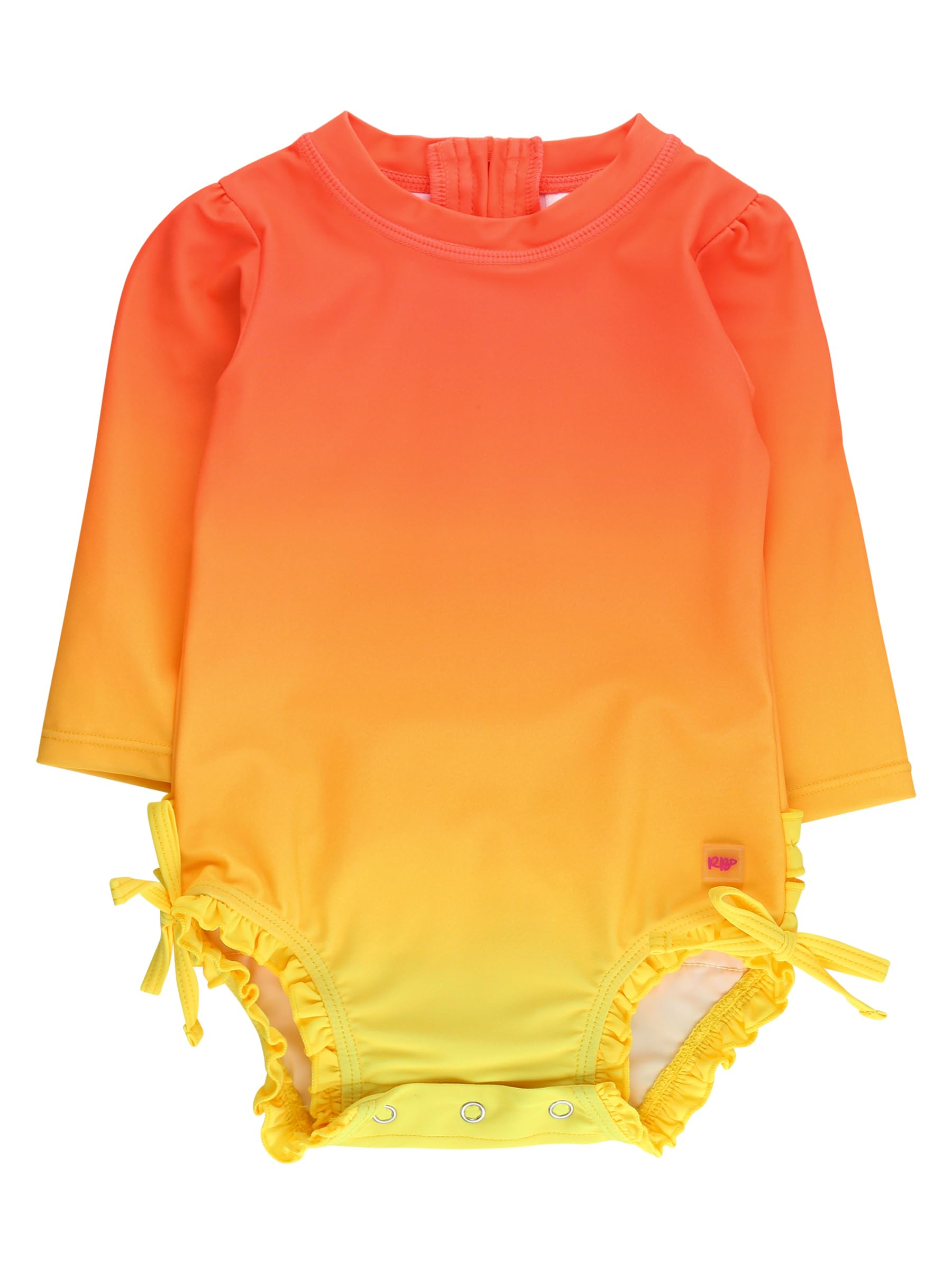 RuffleButts Baby Girls Novelty Baby One Piece - Rash Guard Swimsuit UPF 50+