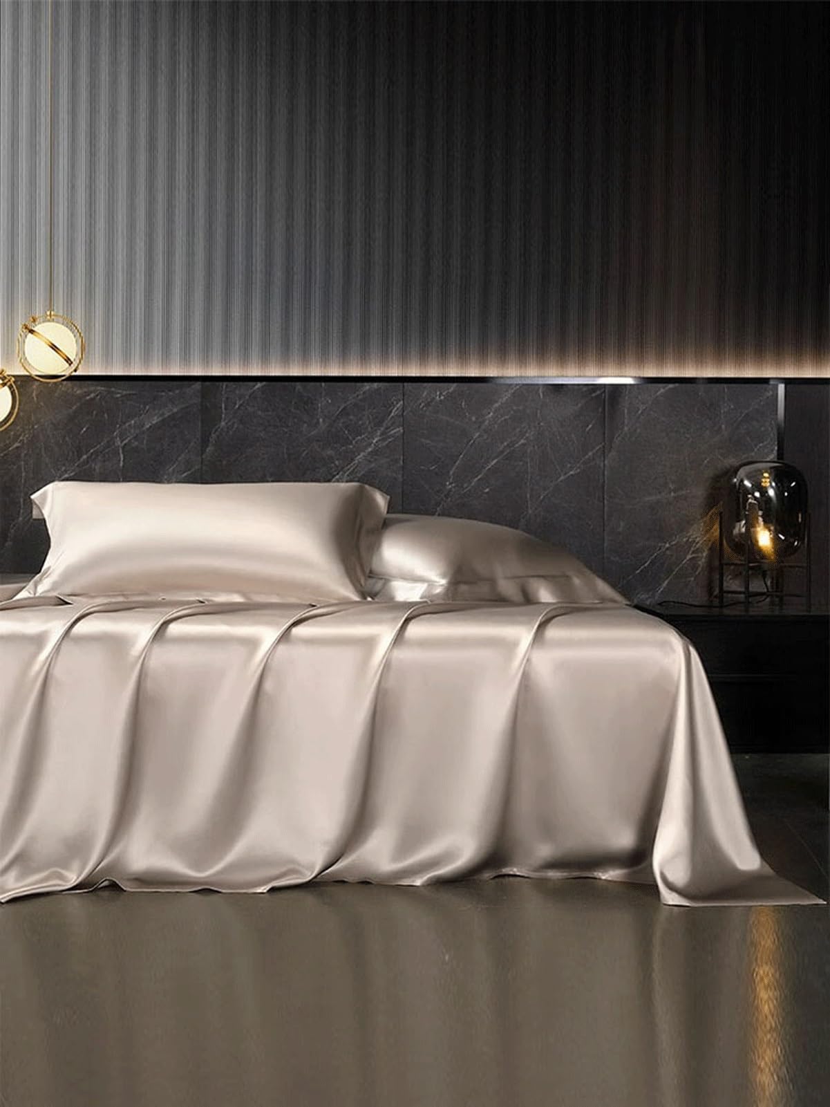 RUZGAR Bettlaken aus Gewaschener Seide 170x230cm 230x250cm Betttuch ohne Gummizug Luxuriöse und Kühlende Hotelbettlaken Hochwertiges Ultraweiches Haustuch (Color : Blue, Size : 230x250cm)