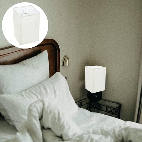 Miniatura 7 de Pantalla de lámpara de mesa, pantalla de lino, pantalla cuadrada, rectangular, de lino, clip, pantalla de mesa, cubierta de luz de repuesto,