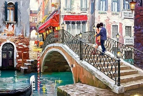 Amazon Co Jp ジグソーパズル1000ピースカップルの小さな橋の水の町の子供大人のパズルゲームのおもちゃギフト創造性減圧装飾パズル75x50cm おもちゃ