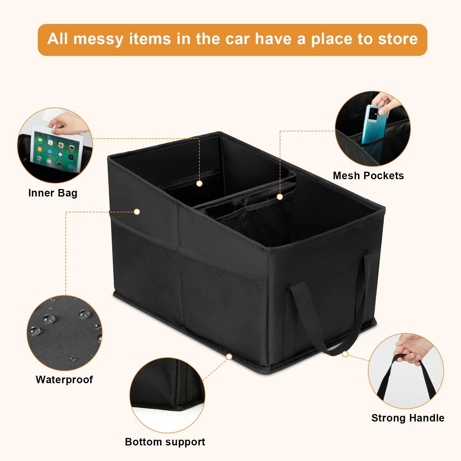 Cozary Organizer Auto, Pieghevole Organizzatore Sedili Auto, Organizer Macchina Per Giocattoli, Libri, Snack