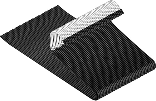 Miniatura 9 de Perchas de metal antideslizantes para pantalones, paquete de 20 perchas de jeans con extremos abiertos, para ahorrar espacio, colgador de cuello