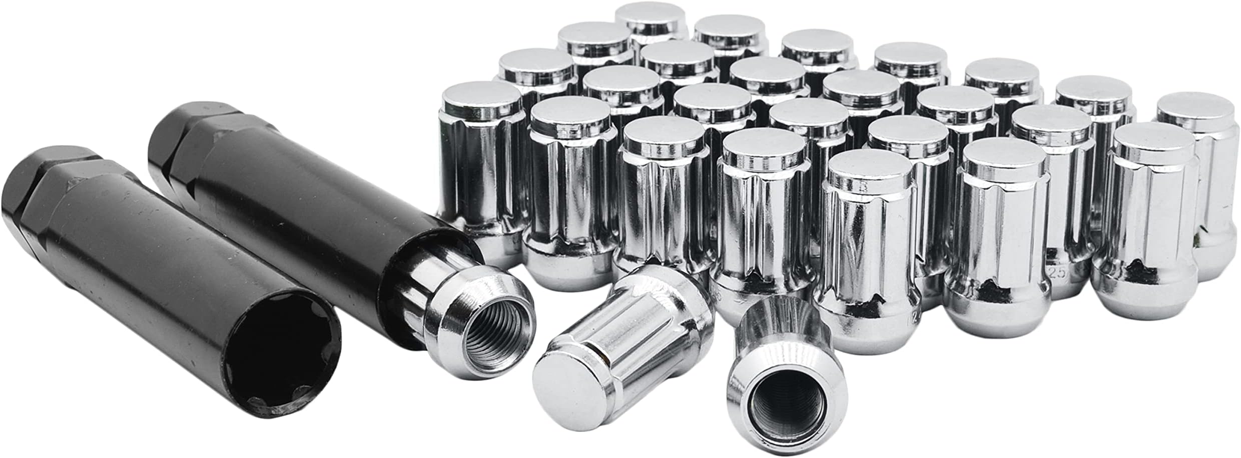 20 Pc 12x1.5 6 Spline Tuner Locking Lug Nuts Security Socket Keys Included | Compatible with Ford Fiesta Fusion Escape