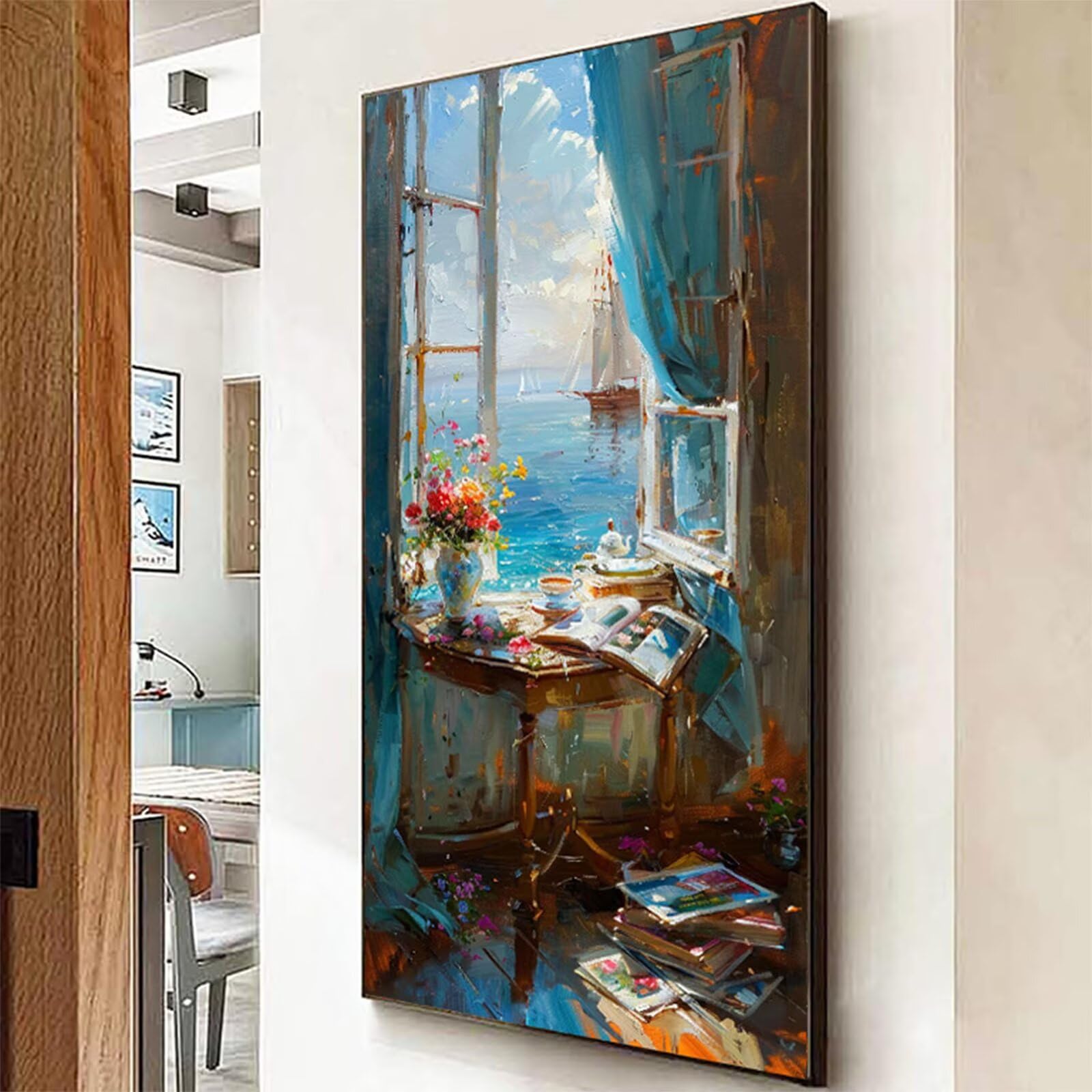 Diamentowe malowanie krajobrazu obraz diamentowy dorośli, 5D diamentowe rysunki książka obrazy diamentowe, 80 x 160 cm diament sztuka haft krzyżykowy puzzle rzemiosło dziewczyna dekoracja ścienna do