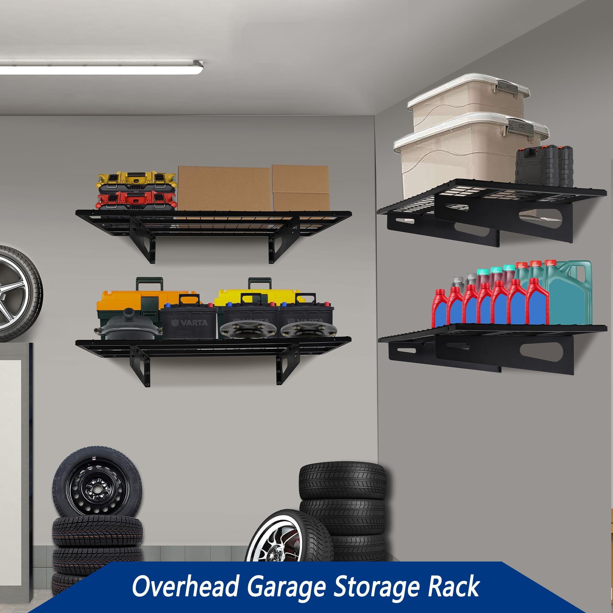 Jowkou Garage Wall Shelving, Garage Shelving Shelves Wall Mounted, Over Door Storage Rack - Image 2