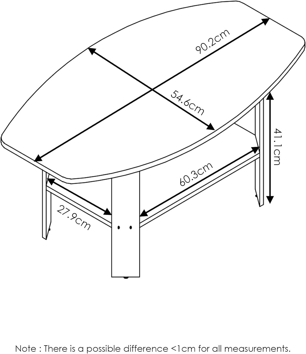 Furinno Turn-N-Tube TV Stand and Coffee Table Set