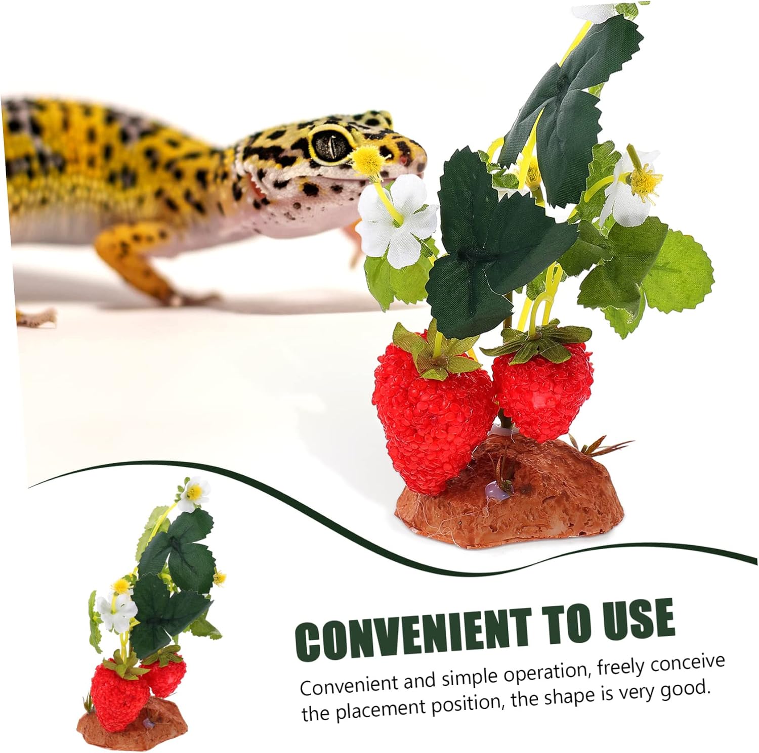 balacoo 4pcs Artificial Plant Decor Reptile Hide Terrarium Plant Fake Reptile Habitat