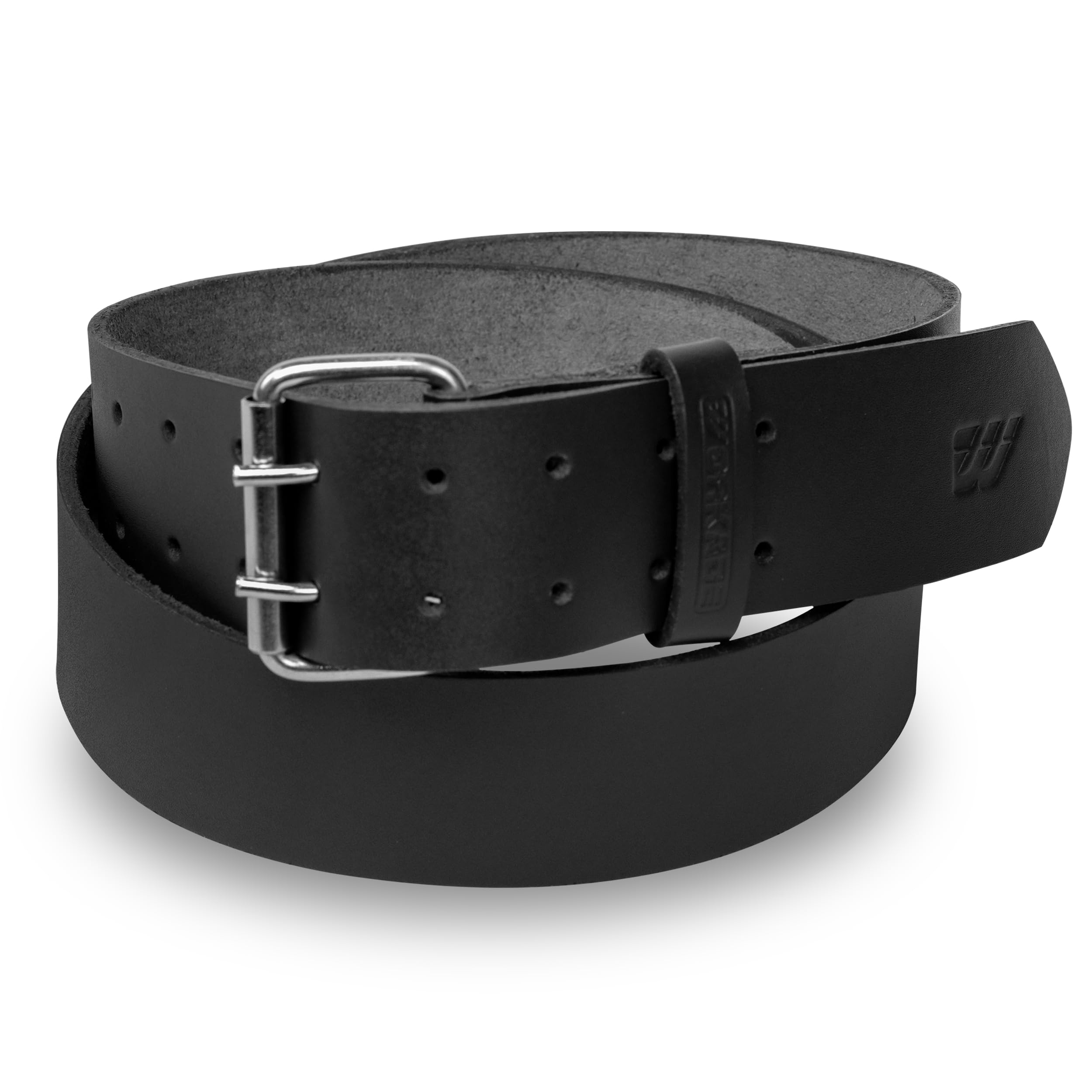 Workade Leather Belt | 2-Inch Heavy-Duty Full Grain Double Prong Belt | Premium 4mm Thick Adjustable Belt for Men's | Durable & Comfortable Fit(Black,