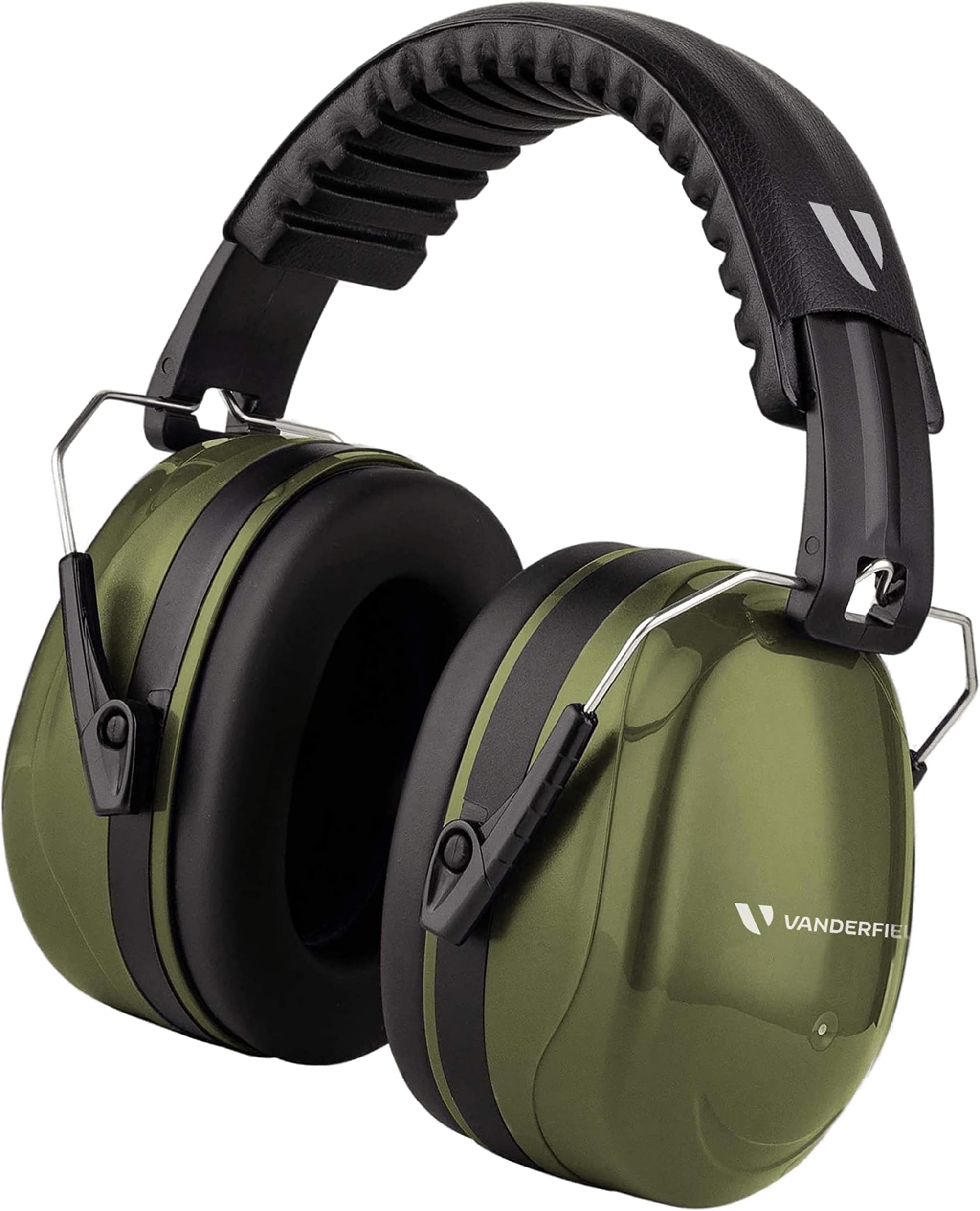Vanderfields Premium Ear Defenders - Hearing Protection Earmuffs - Broad Spectrum Sound Reduction 35 dB at 2K Hz Noise Cancelling - Headset Noise Cancellation Adults and Teens - Army Green