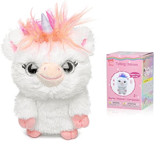 Miniatura 1 de YH YUHUNG Juguete de peluche de unicornio parlante, repite lo que dices con voz clara, juguete de grabación de unicornio para niñas, juguete de