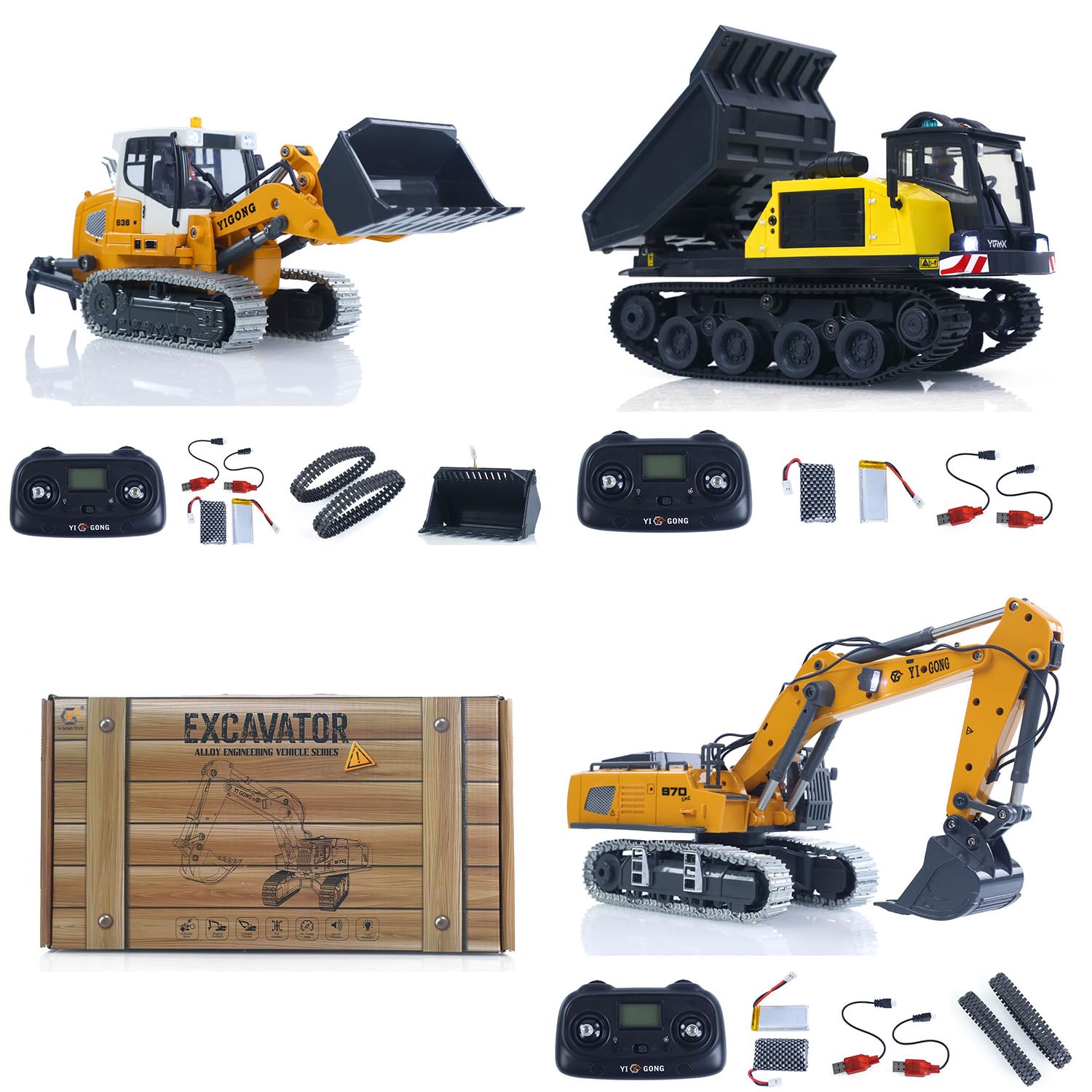 TOUCAN RC HOBBY 1/50 Funks caro excavadora K970 cargador RC eléctrico LR636 modelo T14R BAU vehículo iluminación sonidos