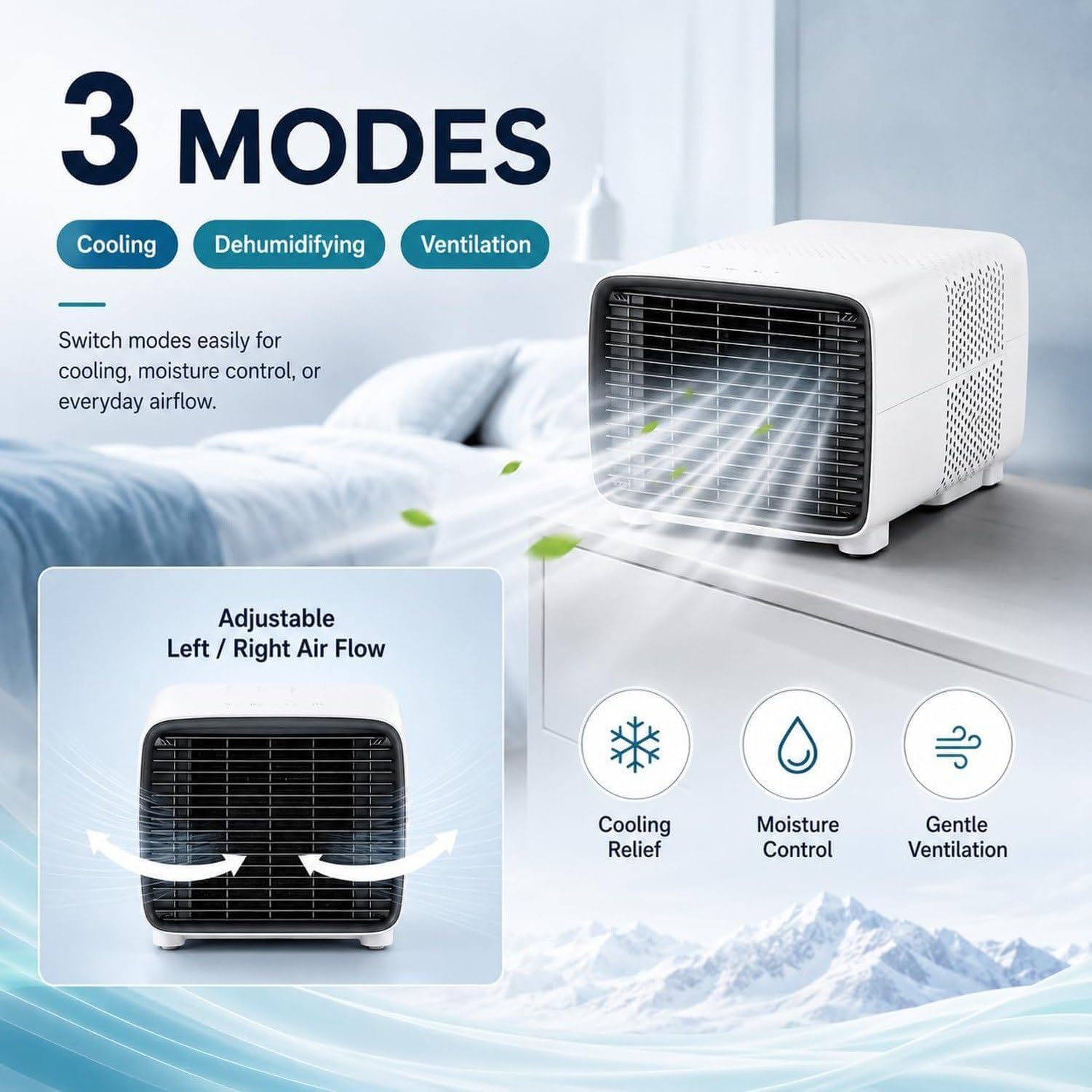 Przenośny klimatyzator do namiotu minikompresor chłodzący 2700 BTU realne chłodzenie 280 W niskie zużycie energii 45 dB tryb cichy 3 w 1 chłodnica for RV akadem