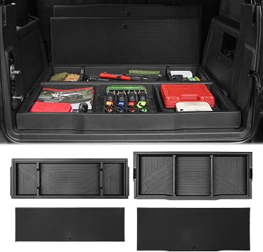 Z8 Trunk Hidden Storage Box for 20212025 Ford Bronco 4-Door Cargo Floor Organizer with Removable Divider,Under Cargo Storage Accessory