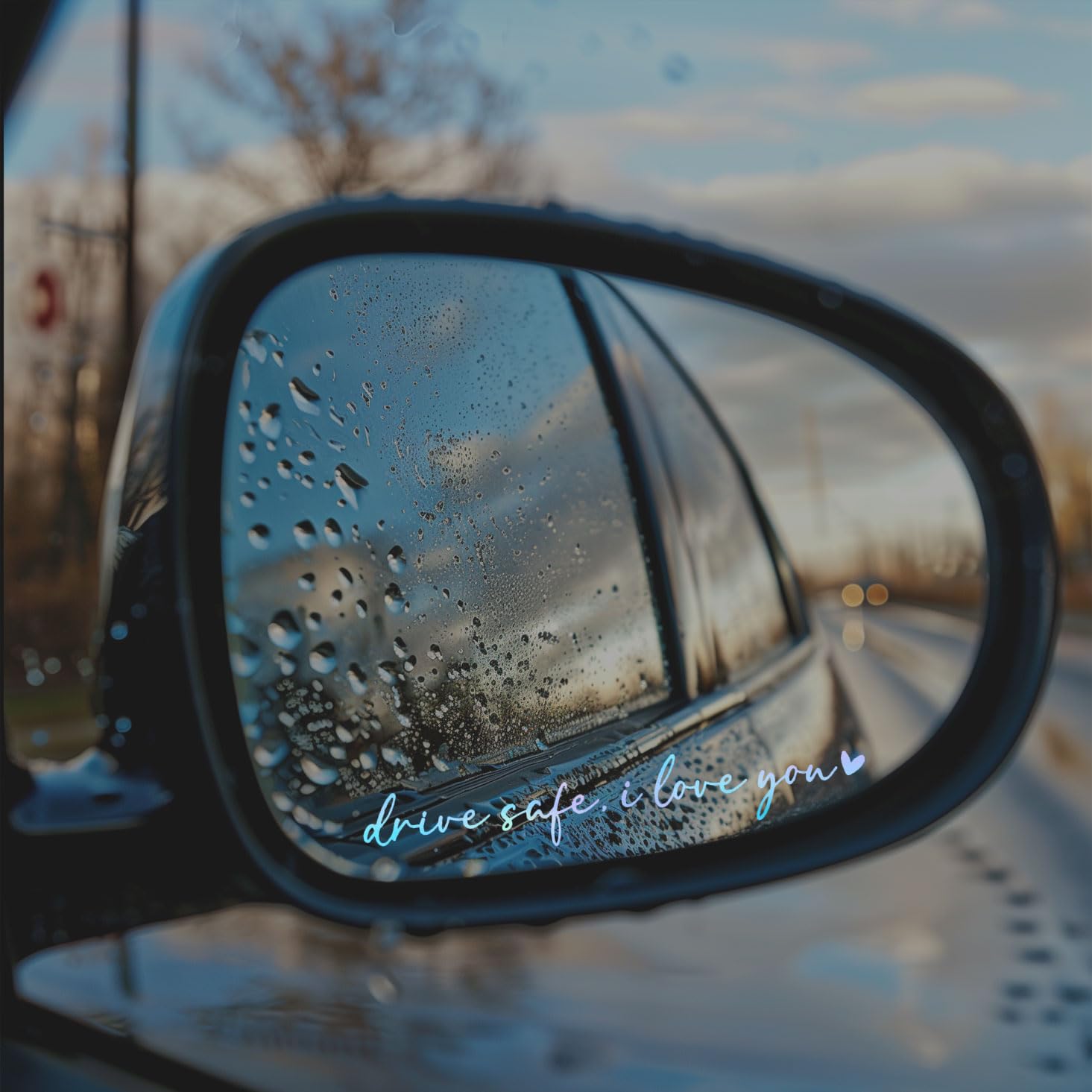 Adesivo I Love You Drive Safe-Adesivos Para Espelho De Carro-Sinal De