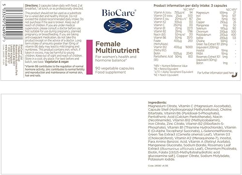 Miniatura 8 de BIOCARE Multinutrientes femeninos, 90 CT
