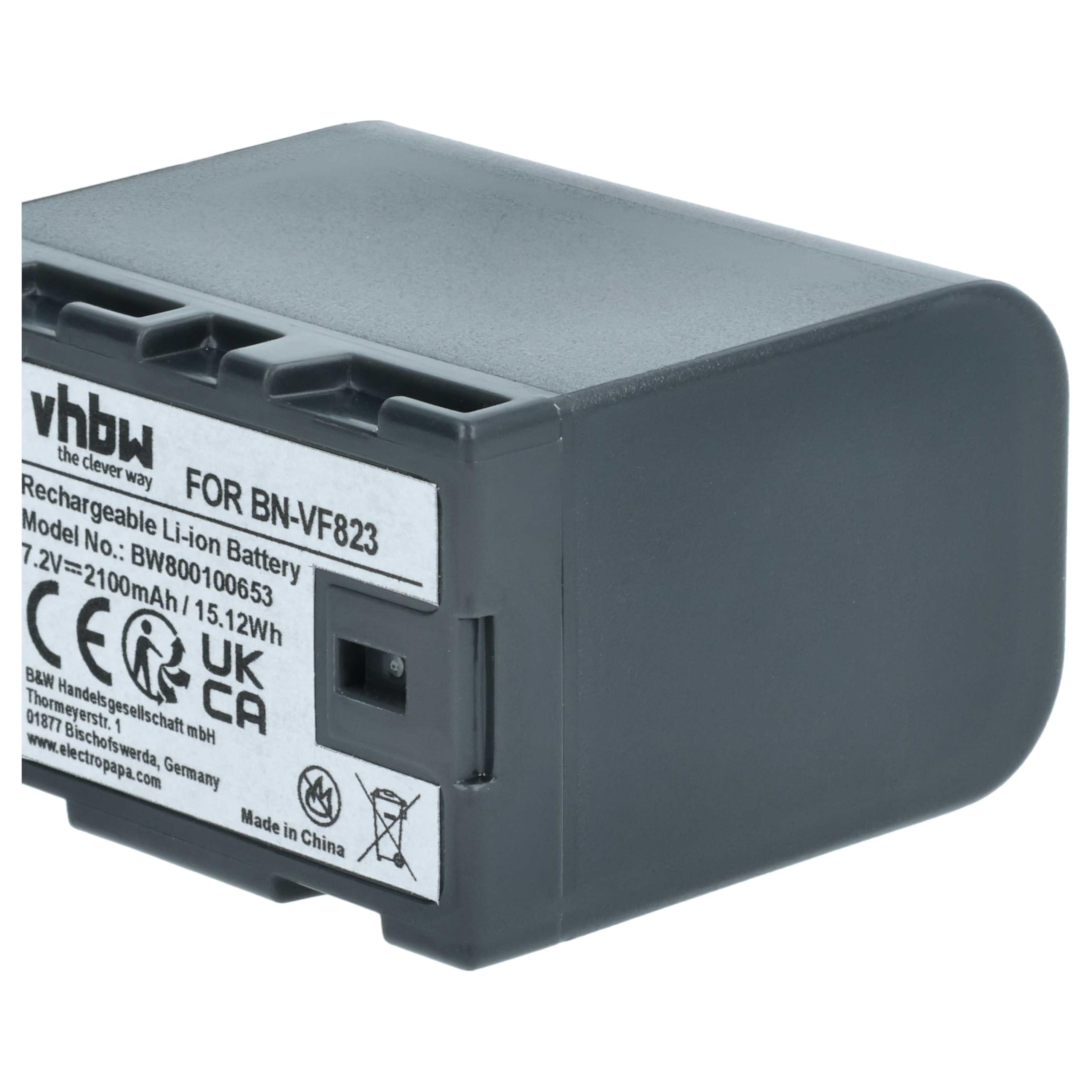vhbw 2x batteria compatibile con JVC GS-TD1EU, GS-TD1BEU, GY-HM100, GS-TD1 videocamera camcorder (2100mAh, 7,2V, Li-Ion) con infochip
